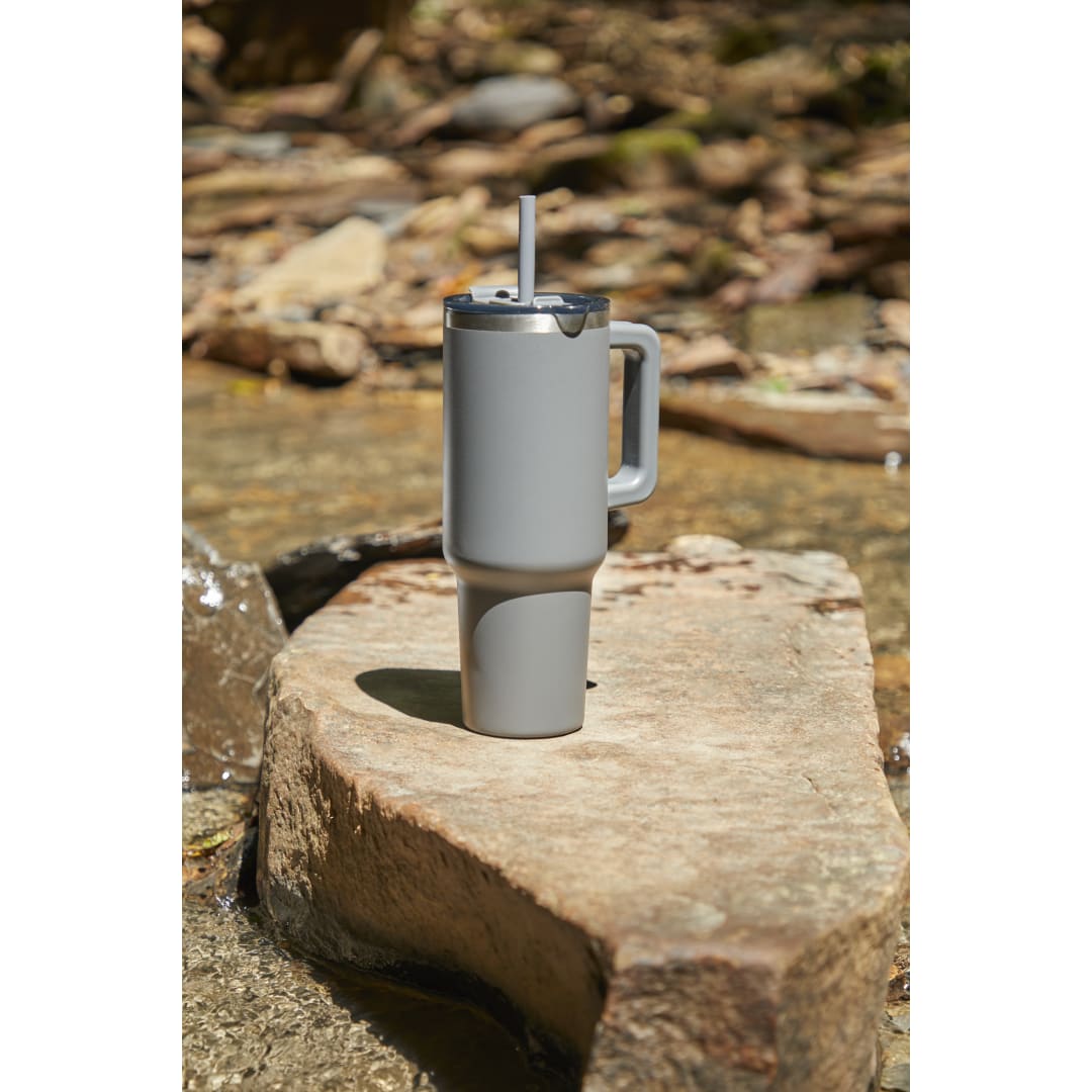 Pinnacle Recycled Travel Tumbler with Straw 40oz - 1603-15 Gray