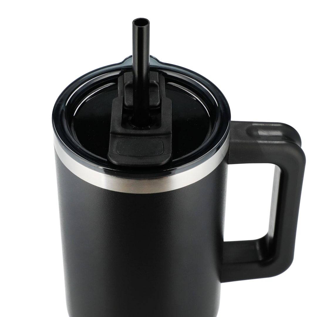 Pinnacle Recycled Travel Tumbler with Straw 40oz - 1603-15 Black