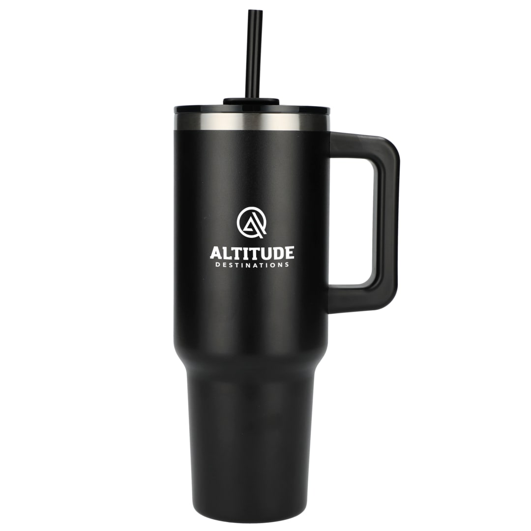 Pinnacle Recycled Travel Tumbler with Straw 40oz - 1603-15 Black