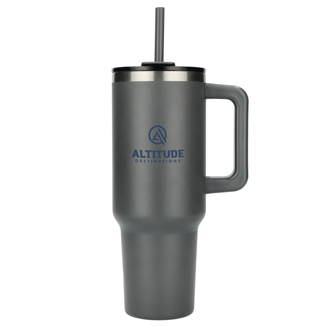 Pinnacle Recycled Travel Tumbler with Straw 40oz - 1603-15 Gray
