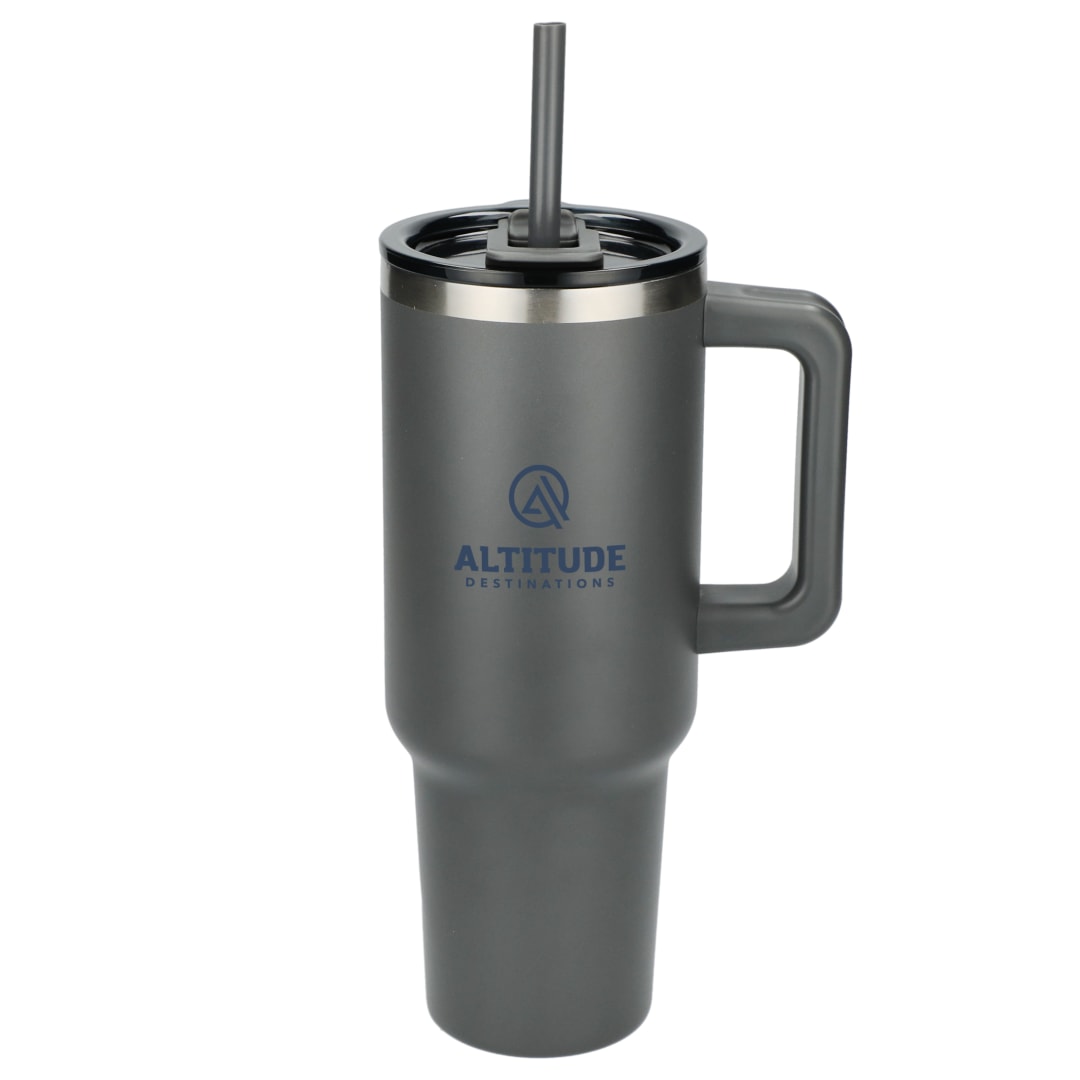 Pinnacle Recycled Travel Tumbler with Straw 40oz - 1603-15 Gray