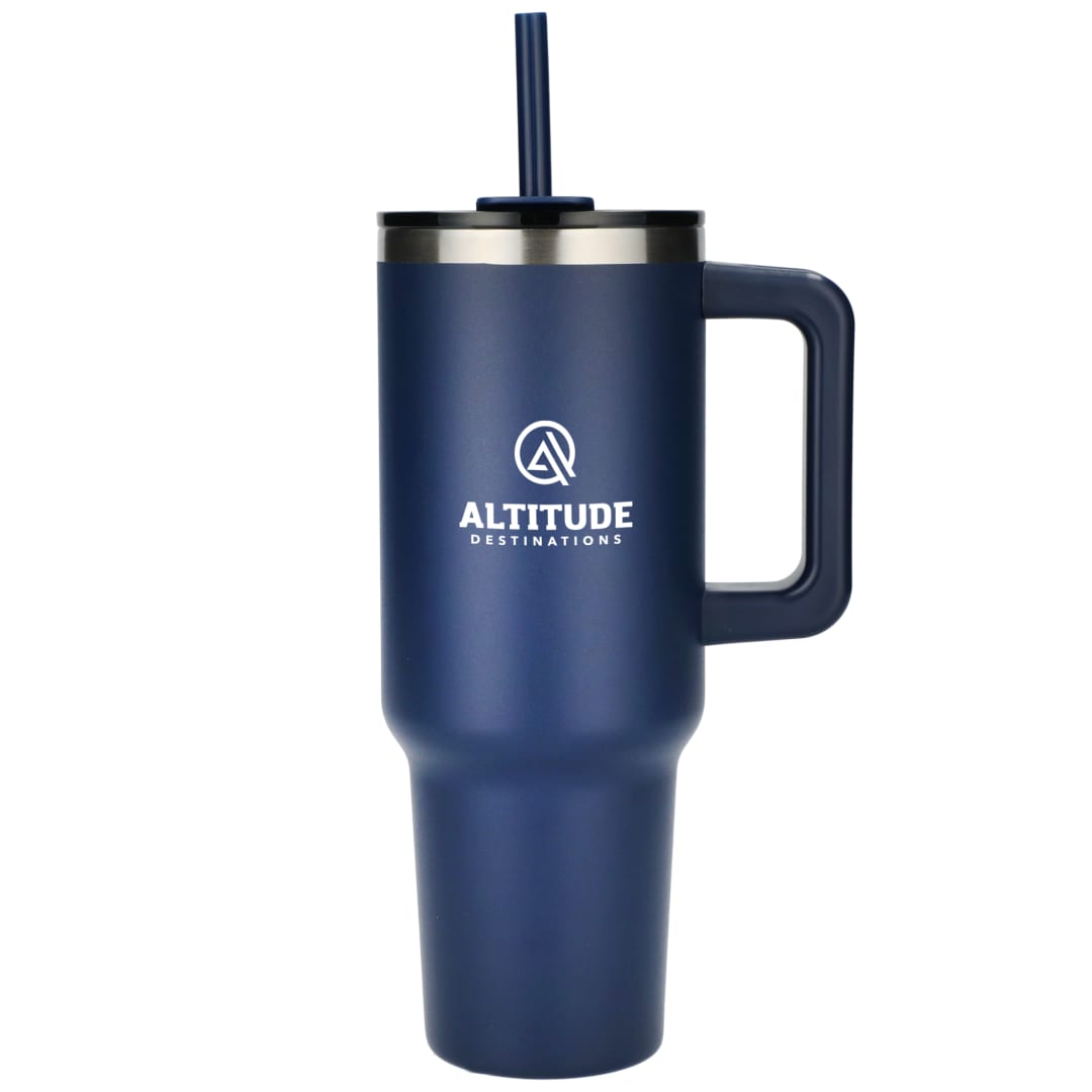 Pinnacle Recycled Travel Tumbler with Straw 40oz - 1603-15 Blue