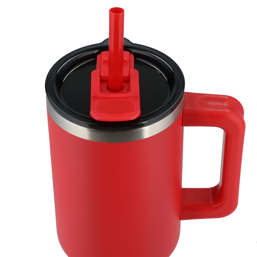 Pinnacle Recycled Travel Tumbler with Straw 40oz - 1603-15 Red