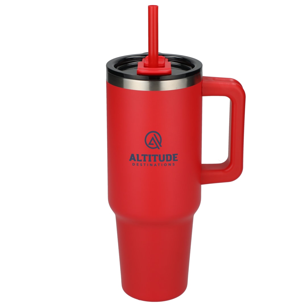 Pinnacle Recycled Travel Tumbler with Straw 40oz - 1603-15 Red