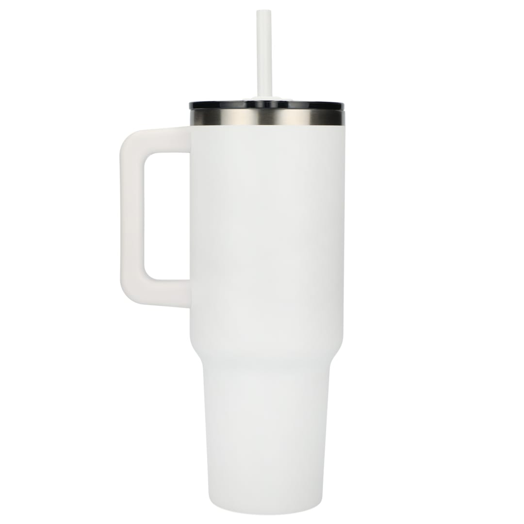Pinnacle Recycled Travel Tumbler with Straw 40oz - 1603-15 White
