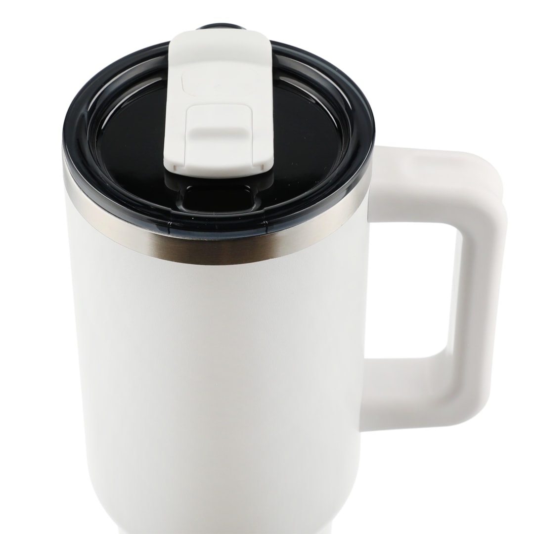 Pinnacle Recycled Travel Tumbler with Straw 40oz - 1603-15 White