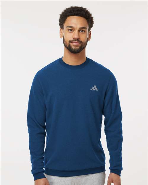 Adidas Men's Terry Loop Crewneck Sweatshirt - A586 Collegiate Navy