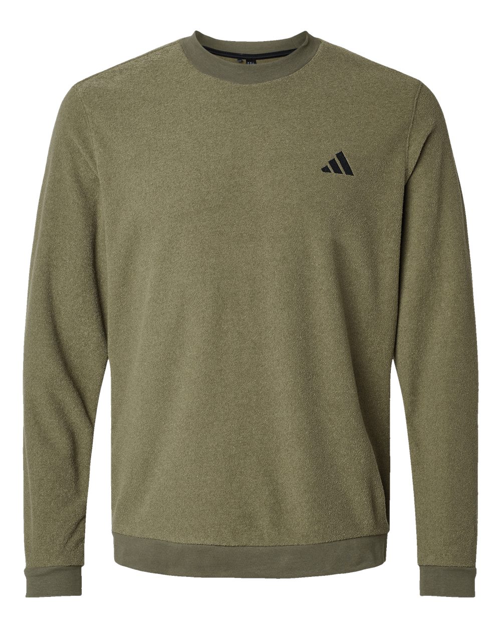 Adidas Men's Terry Loop Crewneck Sweatshirt - A586 Olive Strata