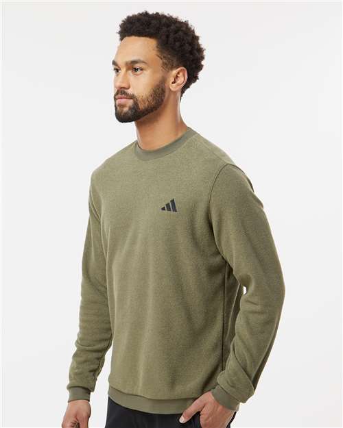 Adidas Men's Terry Loop Crewneck Sweatshirt - A586 Olive Strata