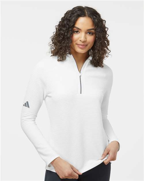Adidas Women's Spacer Quarter-Zip Pullover - A589 Core White
