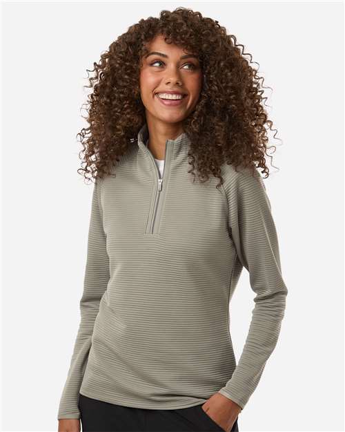 Adidas Women's Spacer Quarter-Zip Pullover - A589 Silver Pebble