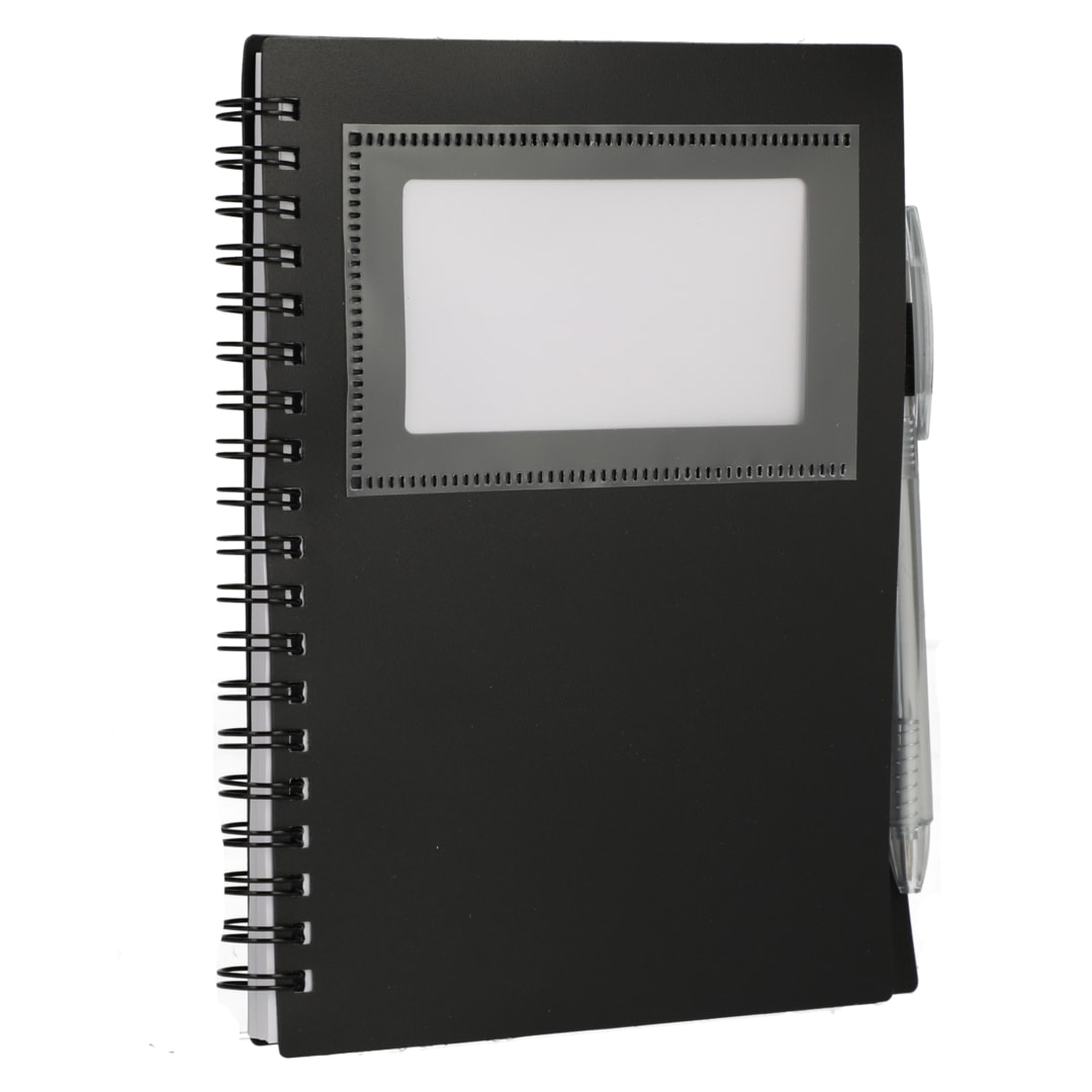 Bullet FSC&#174; Recycled 5&quot; x 7&quot; Star Spiral Notebook with Pe - SM-5281 Black
