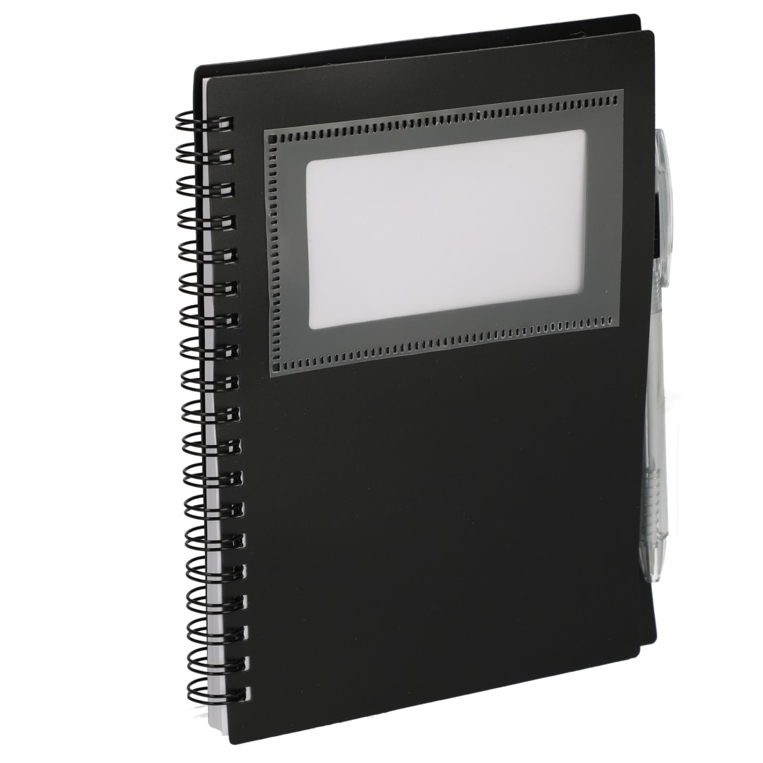 Bullet FSC&#174; Recycled 5&quot; x 7&quot; Star Spiral Notebook with Pe - SM-5281 Black