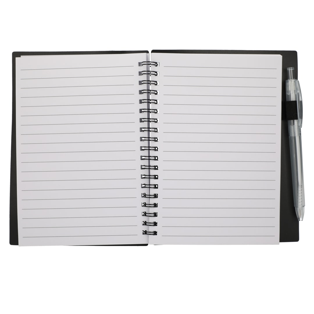 Bullet FSC&#174; Recycled 5&quot; x 7&quot; Star Spiral Notebook with Pe - SM-5281 Black