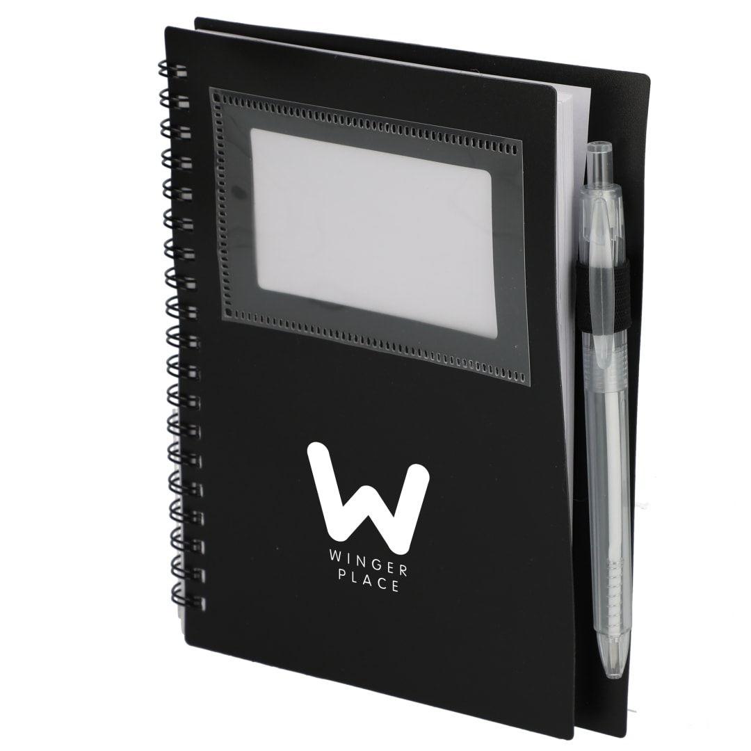 Bullet FSC&#174; Recycled 5&quot; x 7&quot; Star Spiral Notebook with Pe - SM-5281 Black