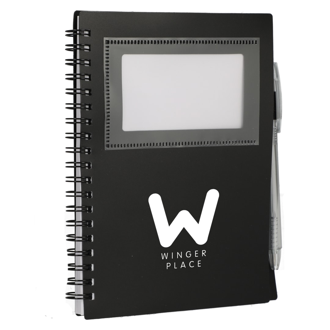 Bullet FSC&#174; Recycled 5&quot; x 7&quot; Star Spiral Notebook with Pe - SM-5281 Black