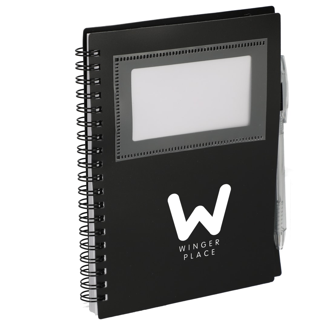 Bullet FSC&#174; Recycled 5&quot; x 7&quot; Star Spiral Notebook with Pe - SM-5281 Black