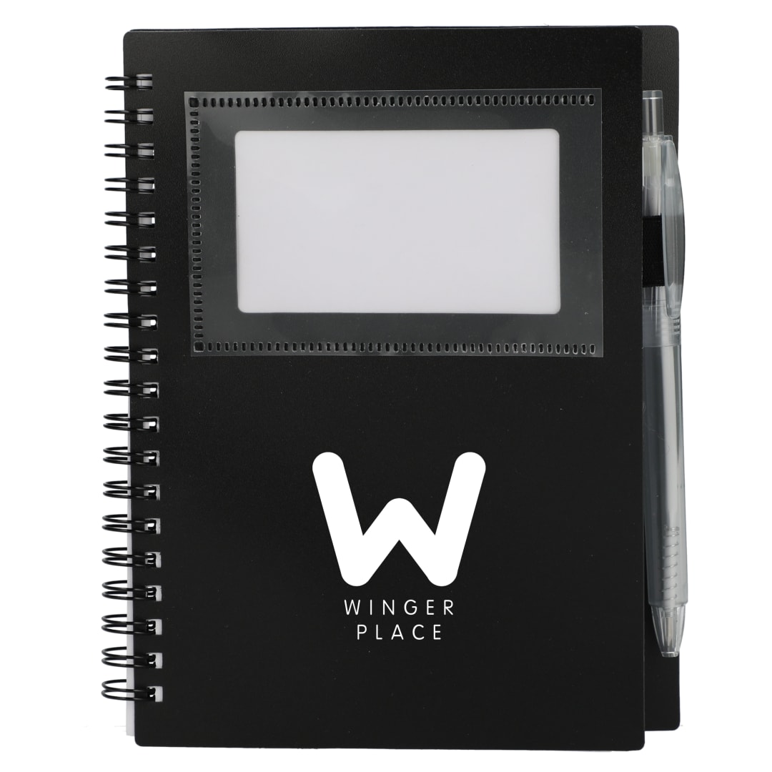 Bullet FSC&#174; Recycled 5&quot; x 7&quot; Star Spiral Notebook with Pe - SM-5281 Black