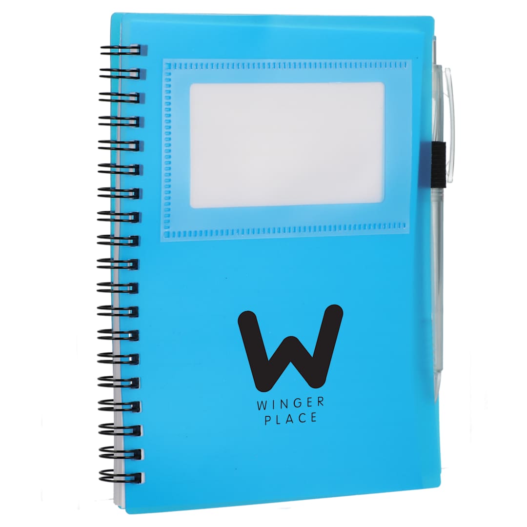 Bullet FSC&#174; Recycled 5&quot; x 7&quot; Star Spiral Notebook with Pe - SM-5281 Blue