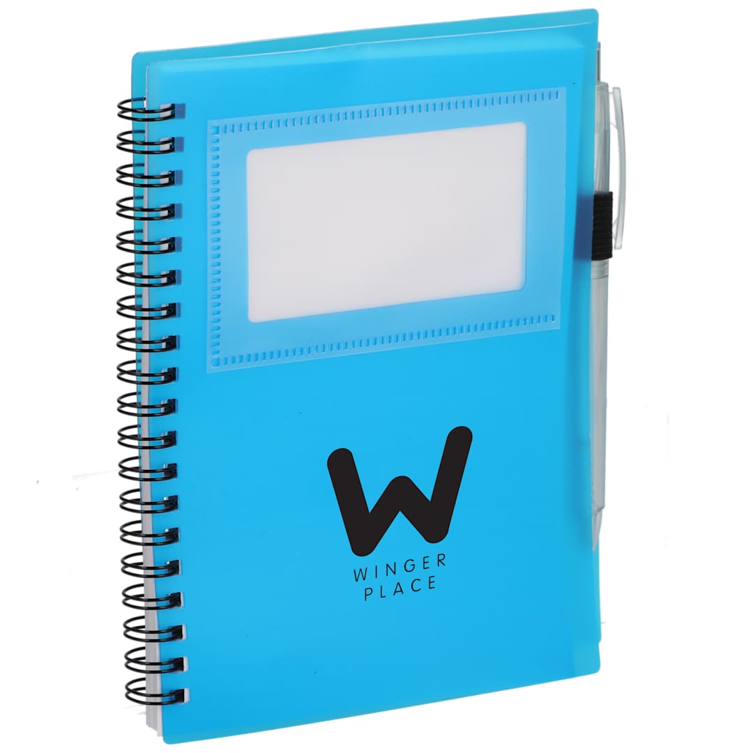 Bullet FSC&#174; Recycled 5&quot; x 7&quot; Star Spiral Notebook with Pe - SM-5281 Blue