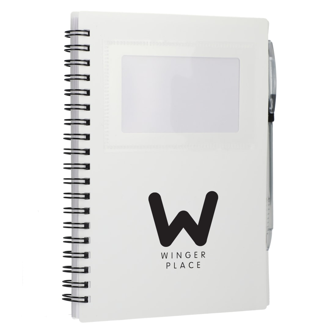 Bullet FSC&#174; Recycled 5&quot; x 7&quot; Star Spiral Notebook with Pe - SM-5281 White