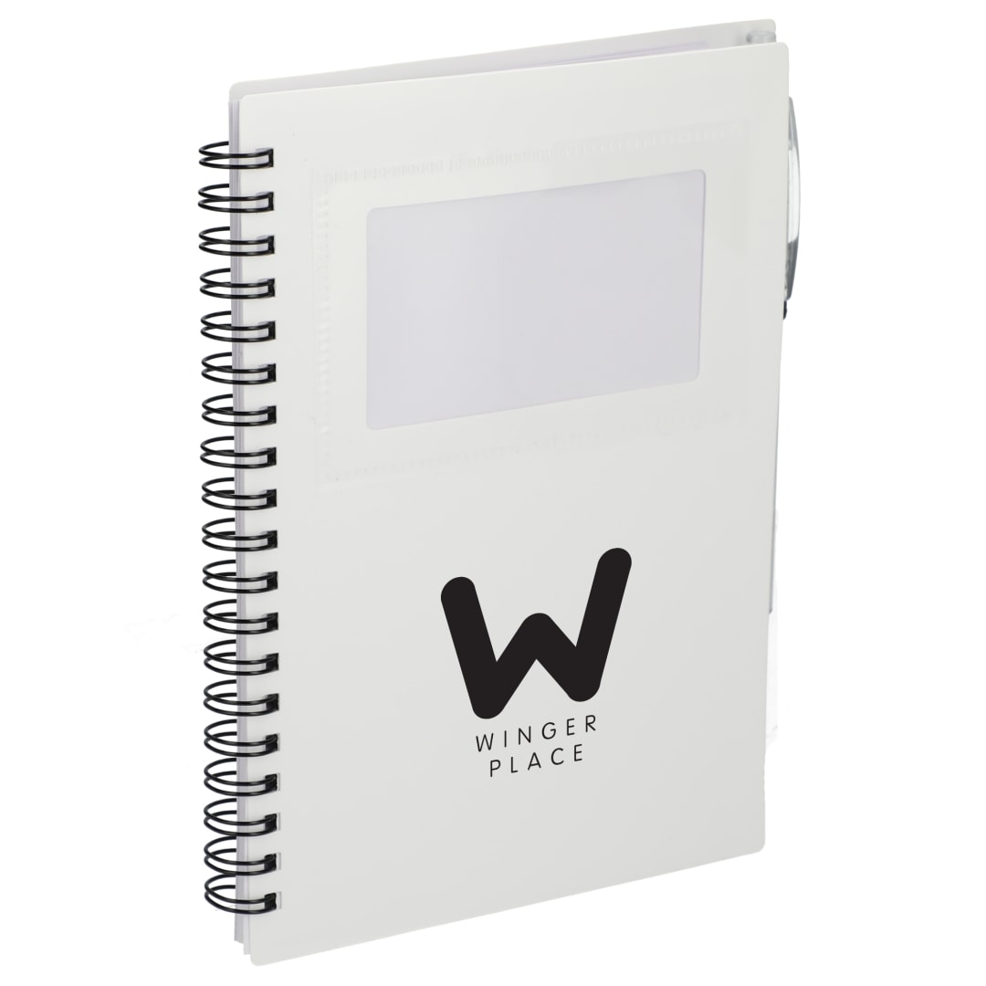 Bullet FSC&#174; Recycled 5&quot; x 7&quot; Star Spiral Notebook with Pe - SM-5281 White