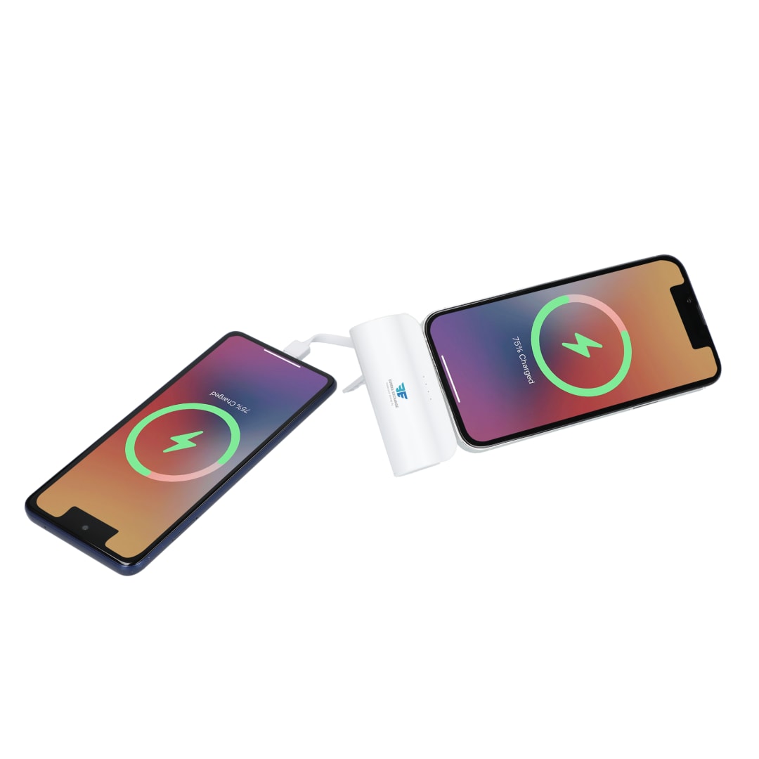 Hue 5000 mAh Power Bank with Multi Tips - SM-2837 White