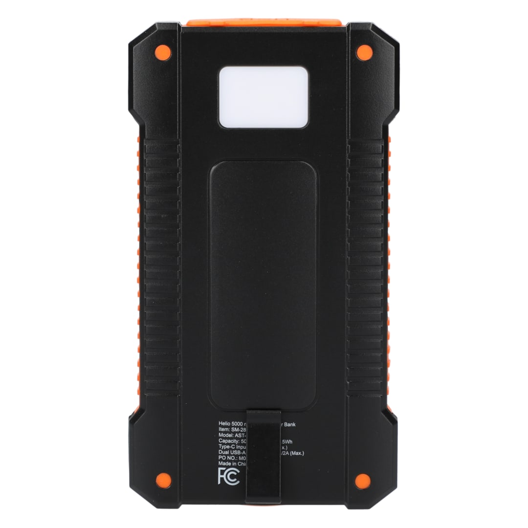 Helio 5000 mAh Solar Power Bank - SM-2838 Black