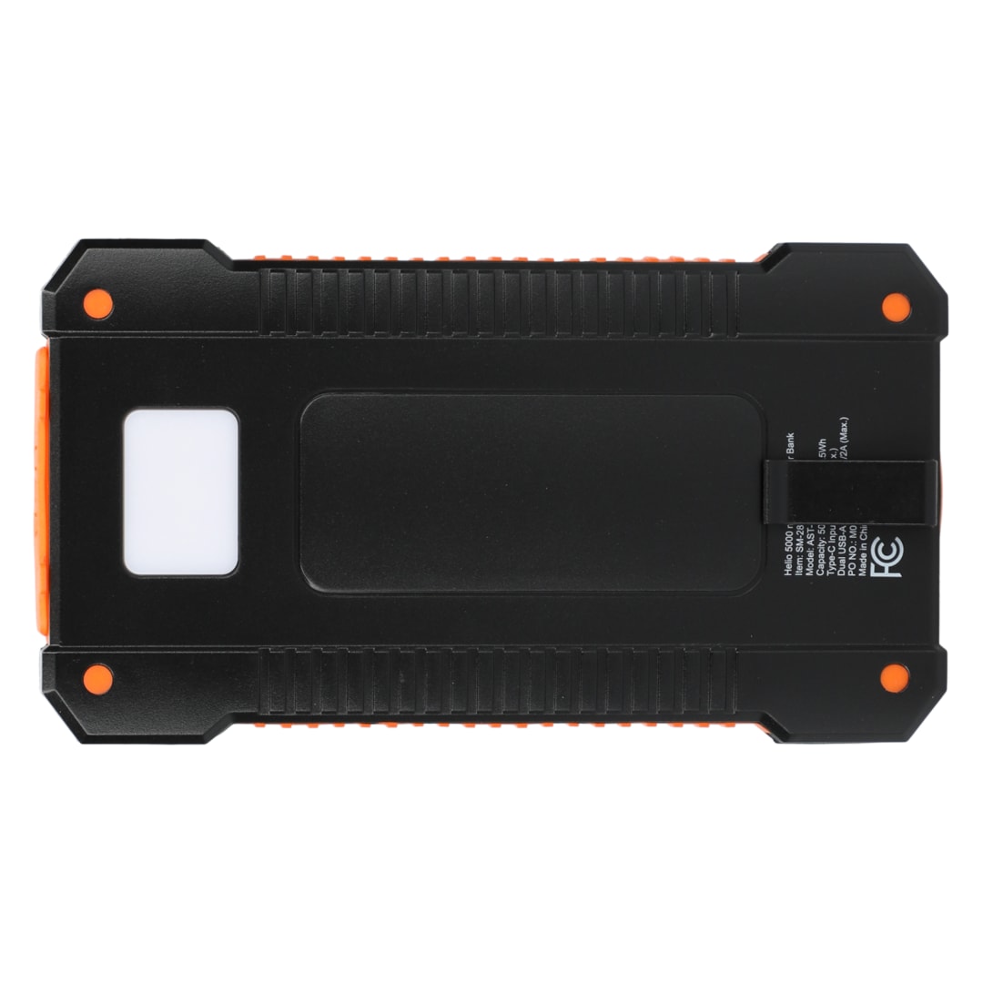 Helio 5000 mAh Solar Power Bank - SM-2838 Black