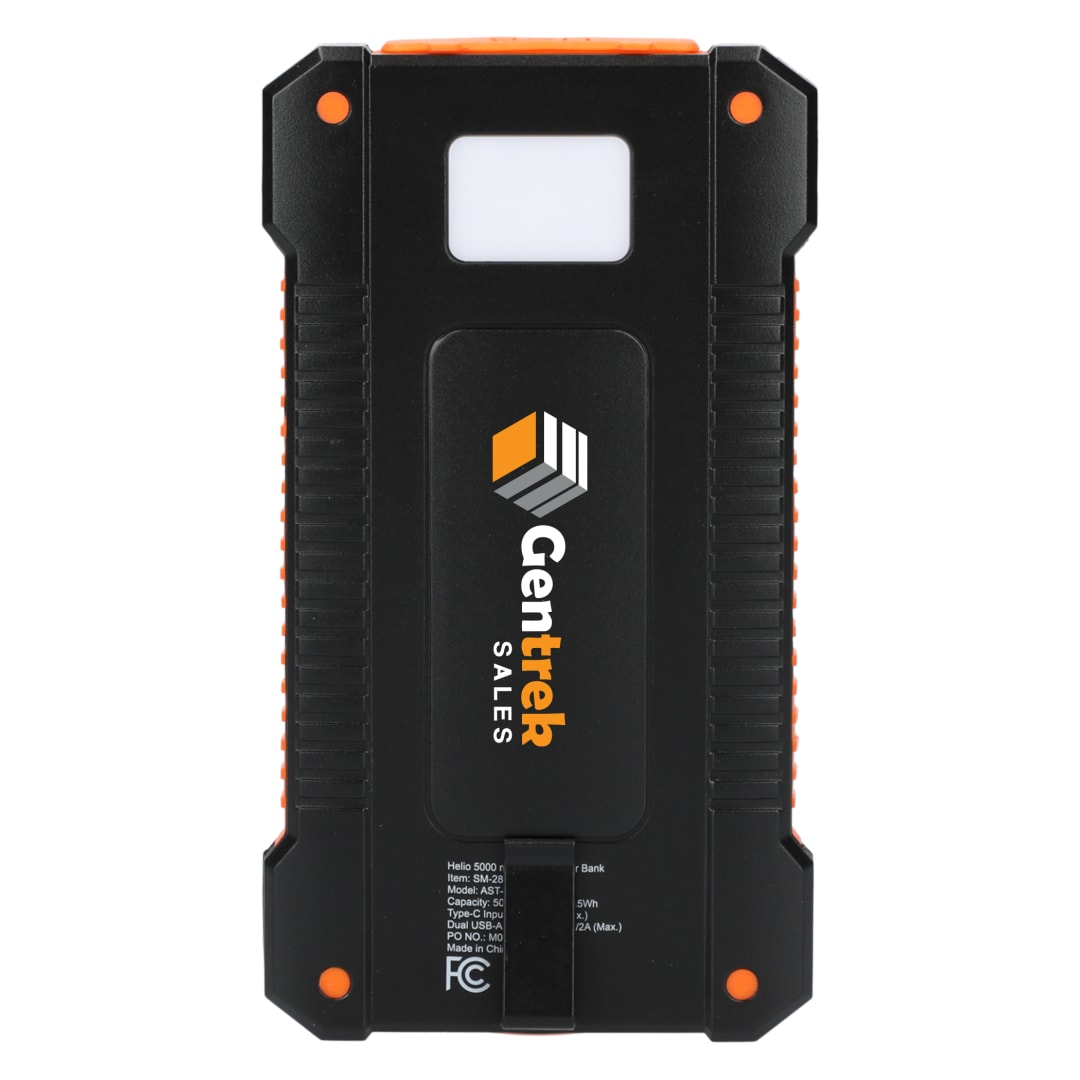 Helio 5000 mAh Solar Power Bank - SM-2838 Black