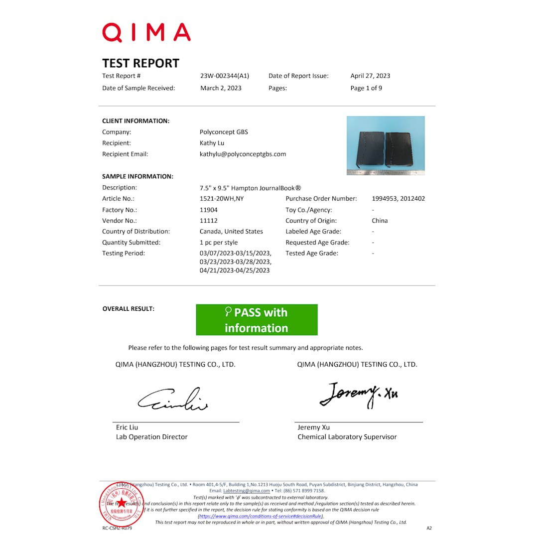 7.5" x 9.5" Hampton JournalBook® - 1521-20 Blue