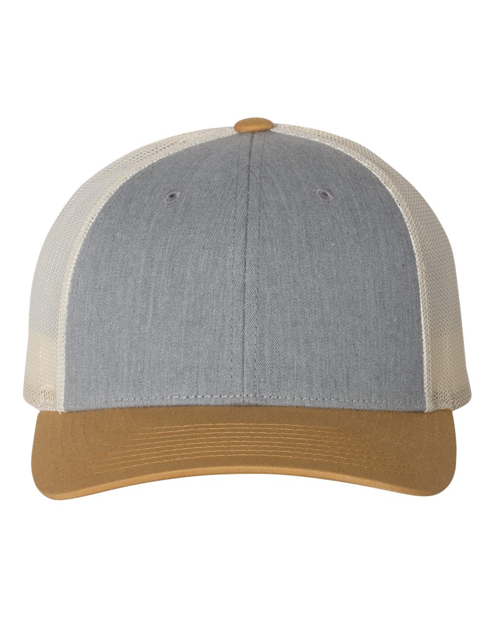 Richardson Low Pro Trucker Cap - 115 Heather Grey- Birch- Amber Gold