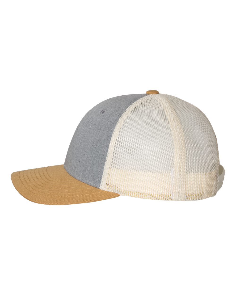 Richardson Low Pro Trucker Cap - 115 Heather Grey- Birch- Amber Gold