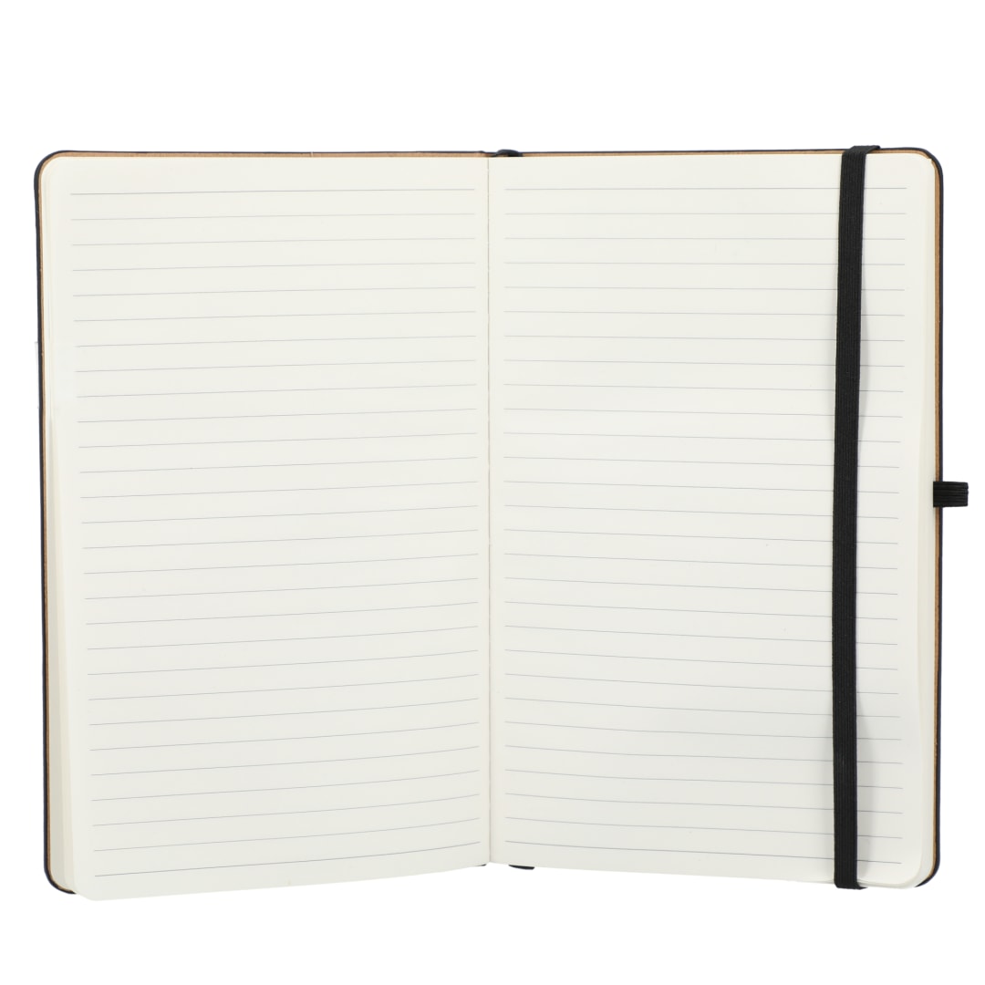 5.5&quot; x 8.5&quot; Kaya Recycled PU and Bamboo Journal - 2900-52 Black