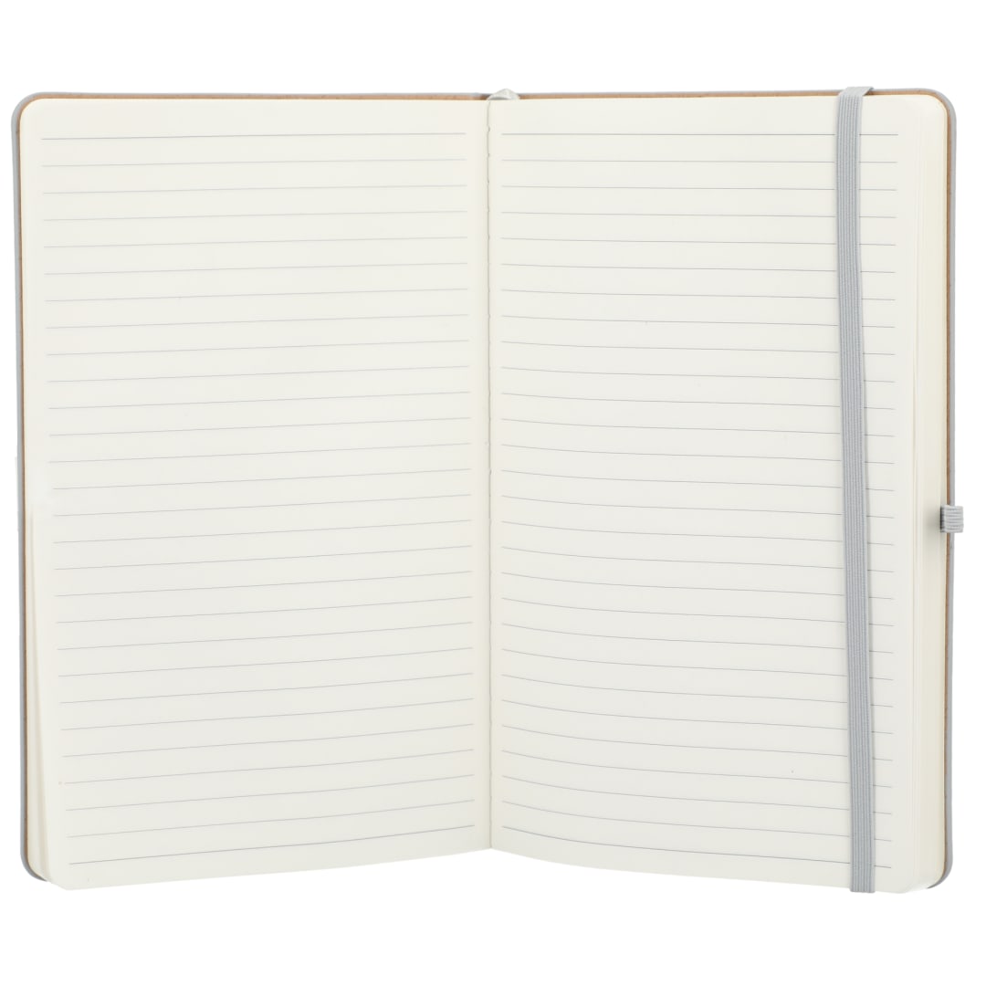 5.5&quot; x 8.5&quot; Kaya Recycled PU and Bamboo Journal - 2900-52 Gray