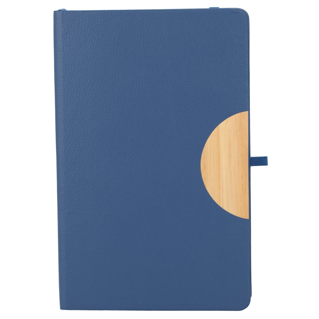 5.5&quot; x 8.5&quot; Kaya Recycled PU and Bamboo Journal - 2900-52 Blue