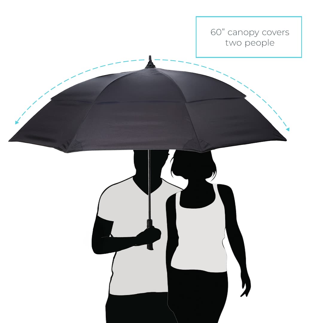 totes totes® 60" Titan Vented RPET Umbrella - 8850-22 Black