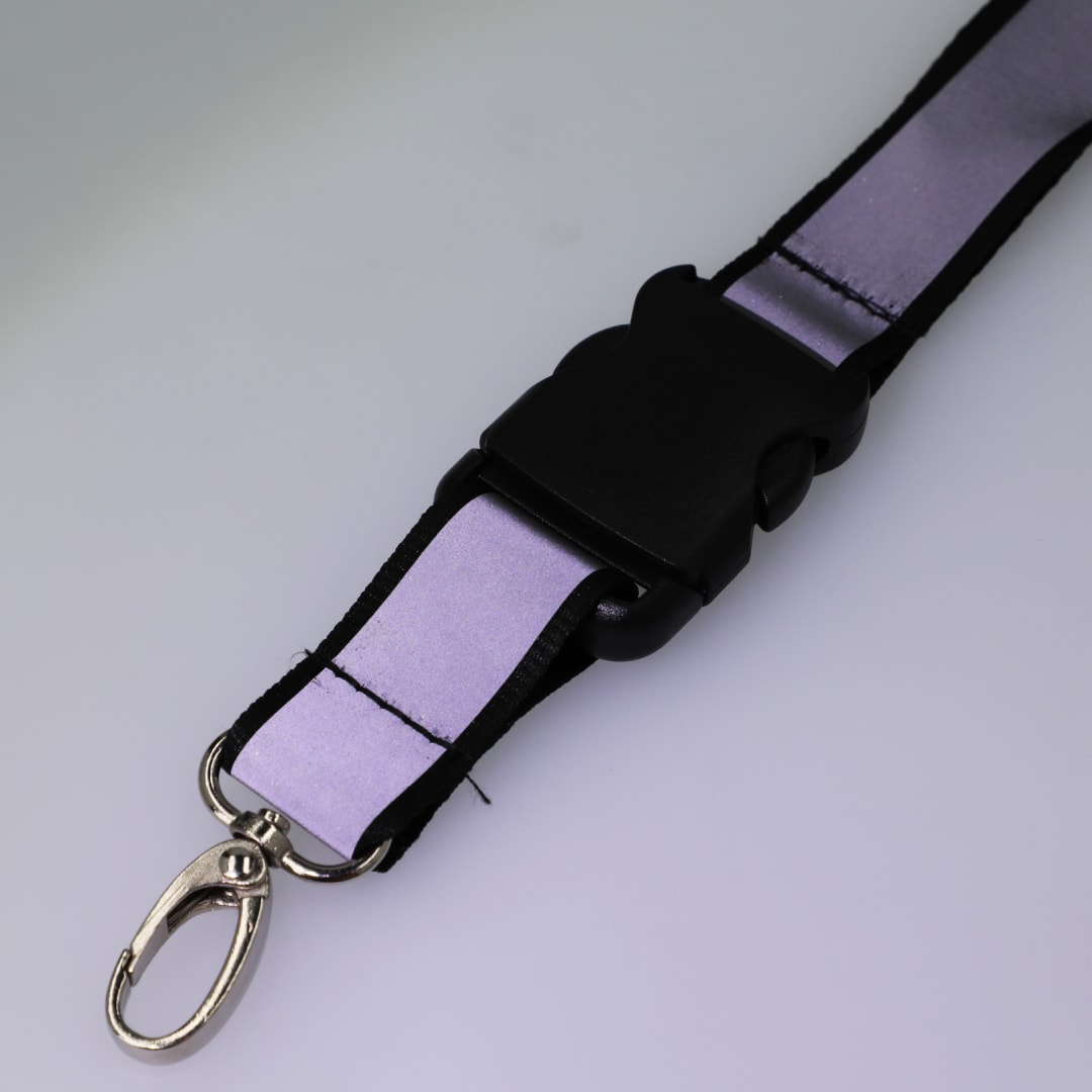 Bullet Recycled Polyester Reflective Lanyard - SM-2469 Black