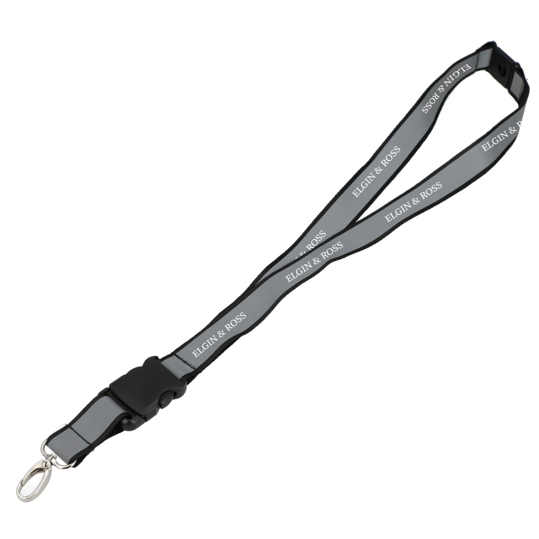 Bullet Recycled Polyester Reflective Lanyard - SM-2469 Black