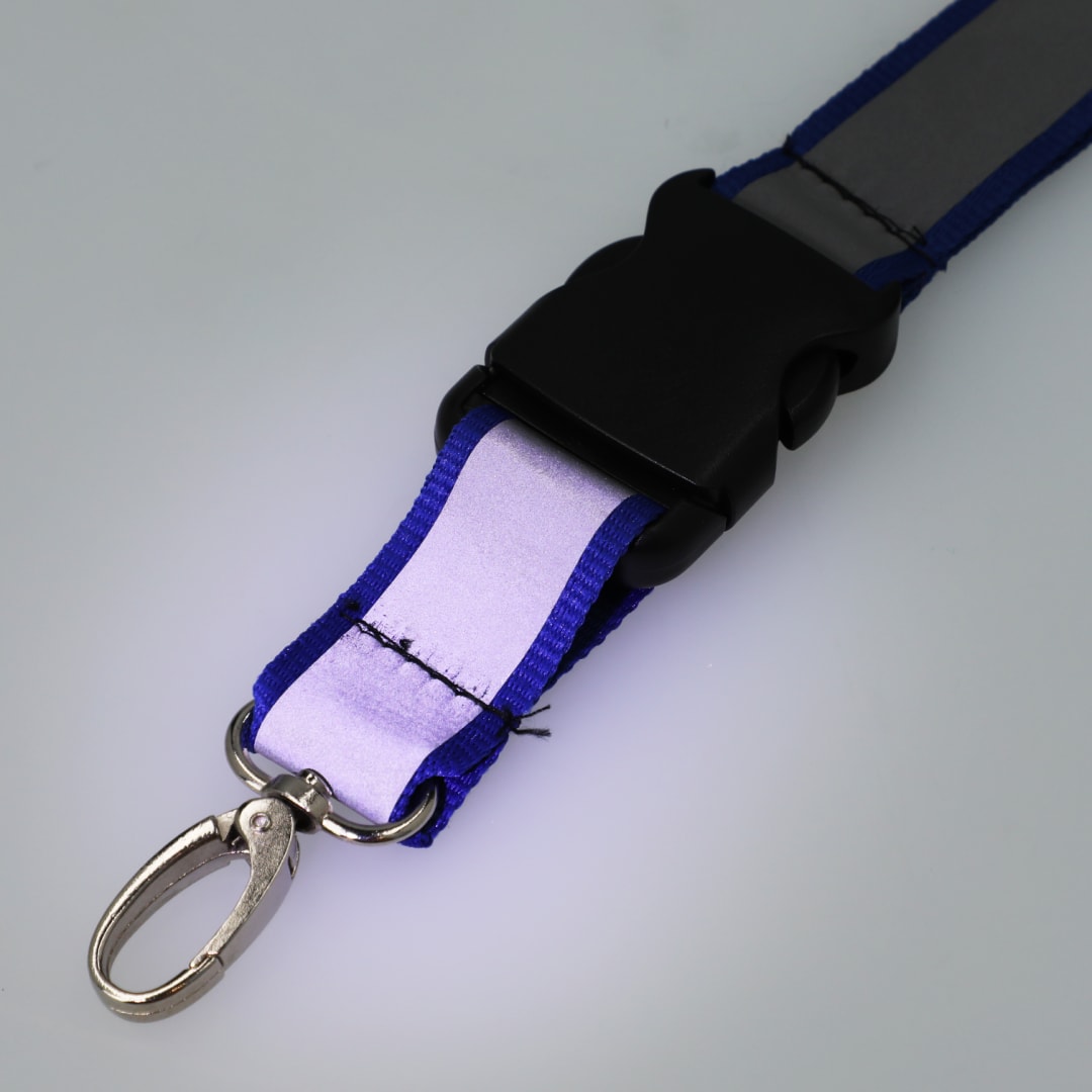 Bullet Recycled Polyester Reflective Lanyard - SM-2469 Blue