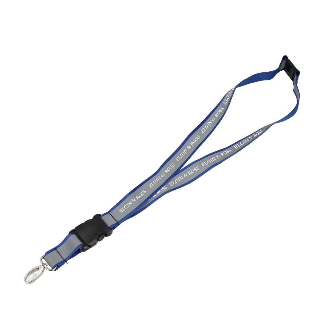 Bullet Recycled Polyester Reflective Lanyard - SM-2469 Blue