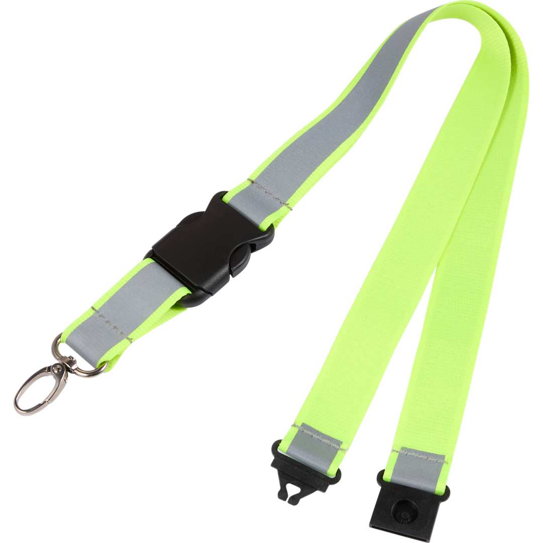 Bullet Recycled Polyester Reflective Lanyard - SM-2469 Yellow