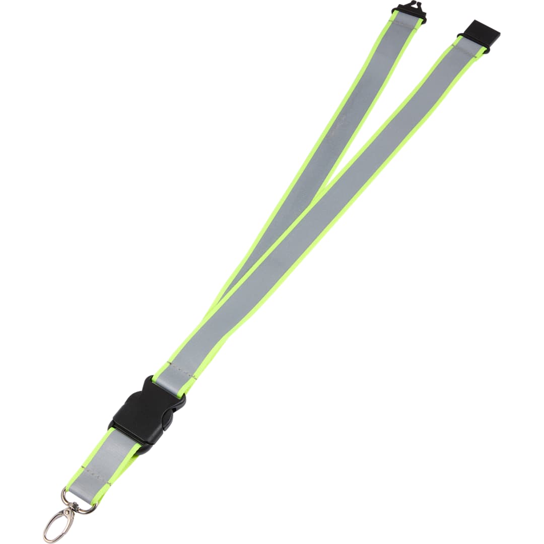Bullet Recycled Polyester Reflective Lanyard - SM-2469 Yellow