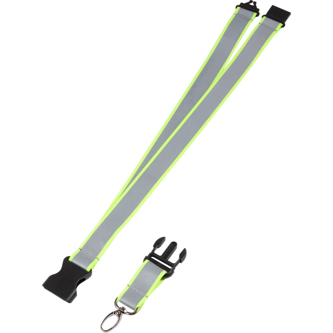 Bullet Recycled Polyester Reflective Lanyard - SM-2469 Yellow