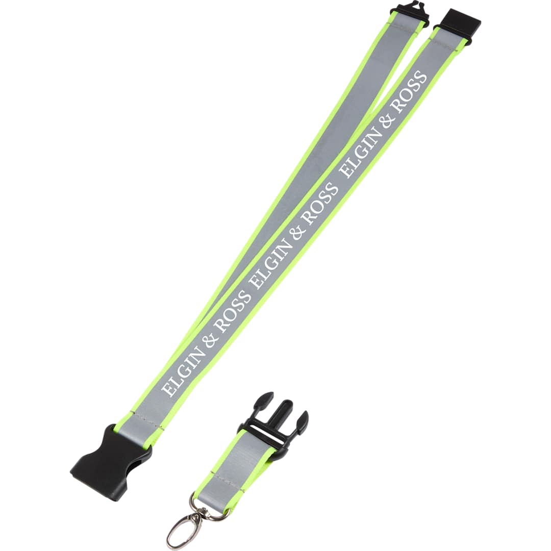 Bullet Recycled Polyester Reflective Lanyard - SM-2469 Yellow