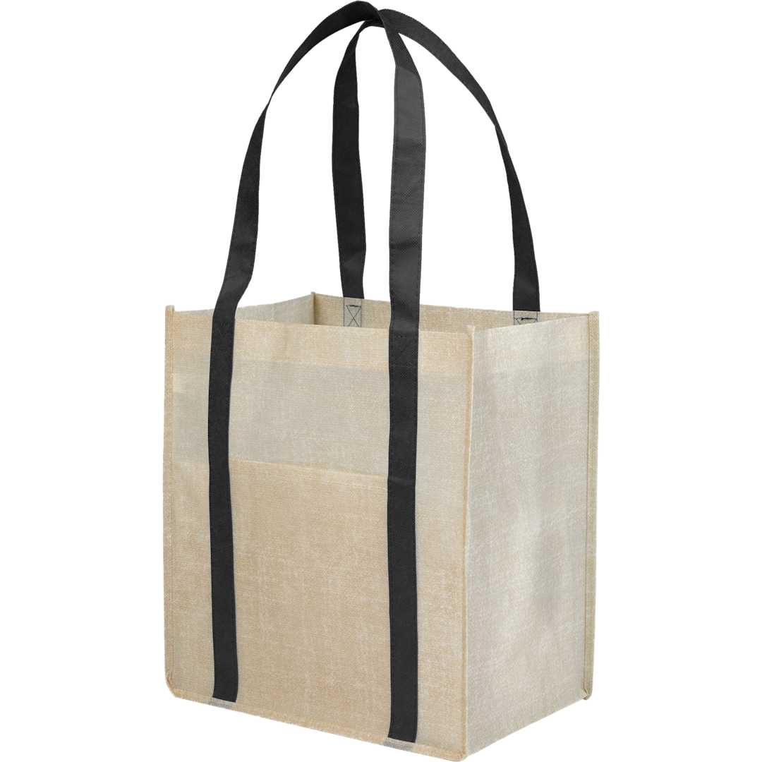 Pluto Recycled Non-Woven Small Grocery Tote - SM-5212 Black