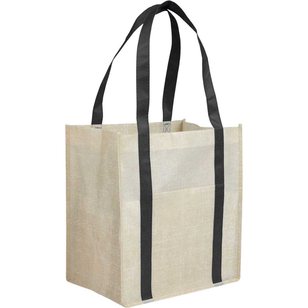 Pluto Recycled Non-Woven Small Grocery Tote - SM-5212 Black