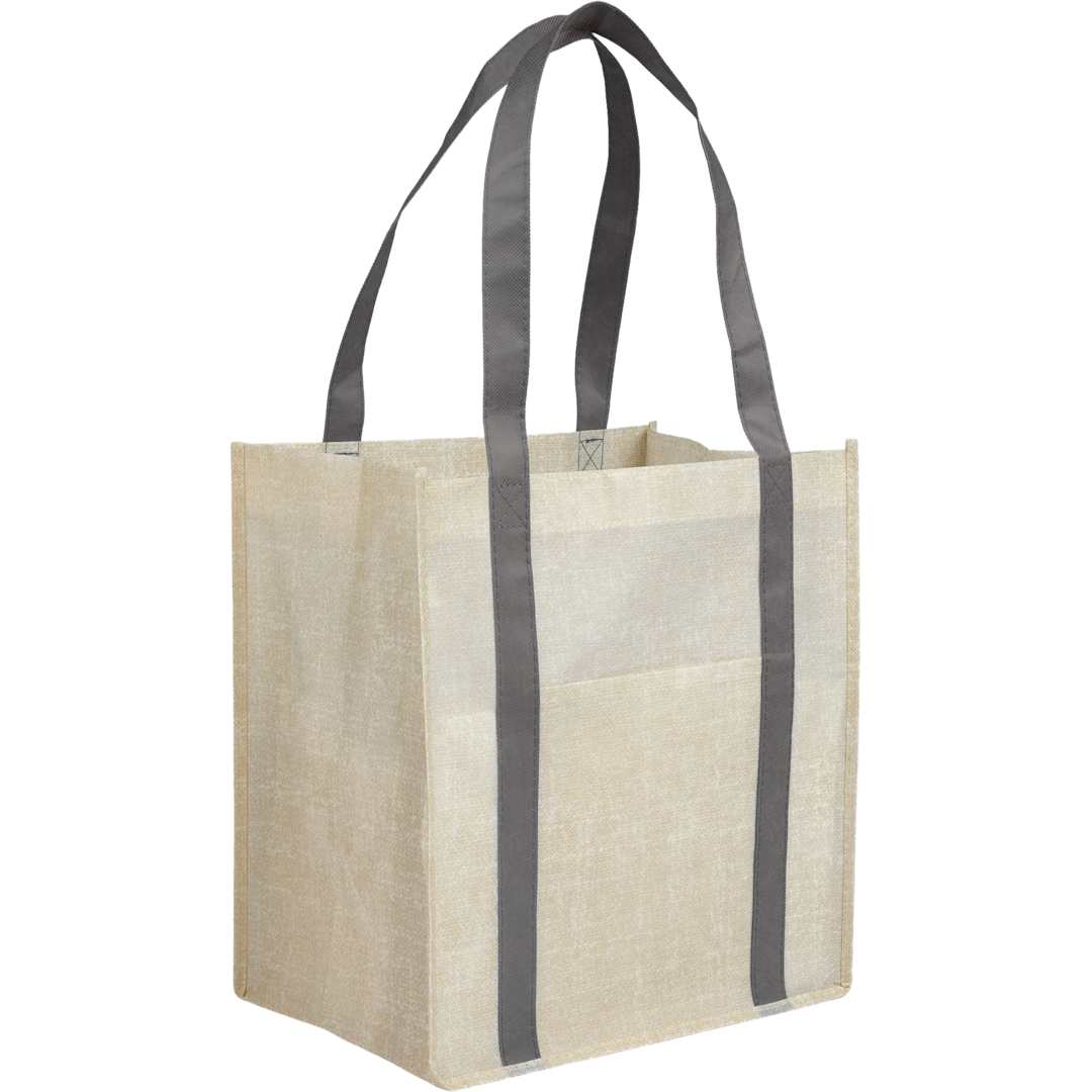 Pluto Recycled Non-Woven Small Grocery Tote - SM-5212 Gray