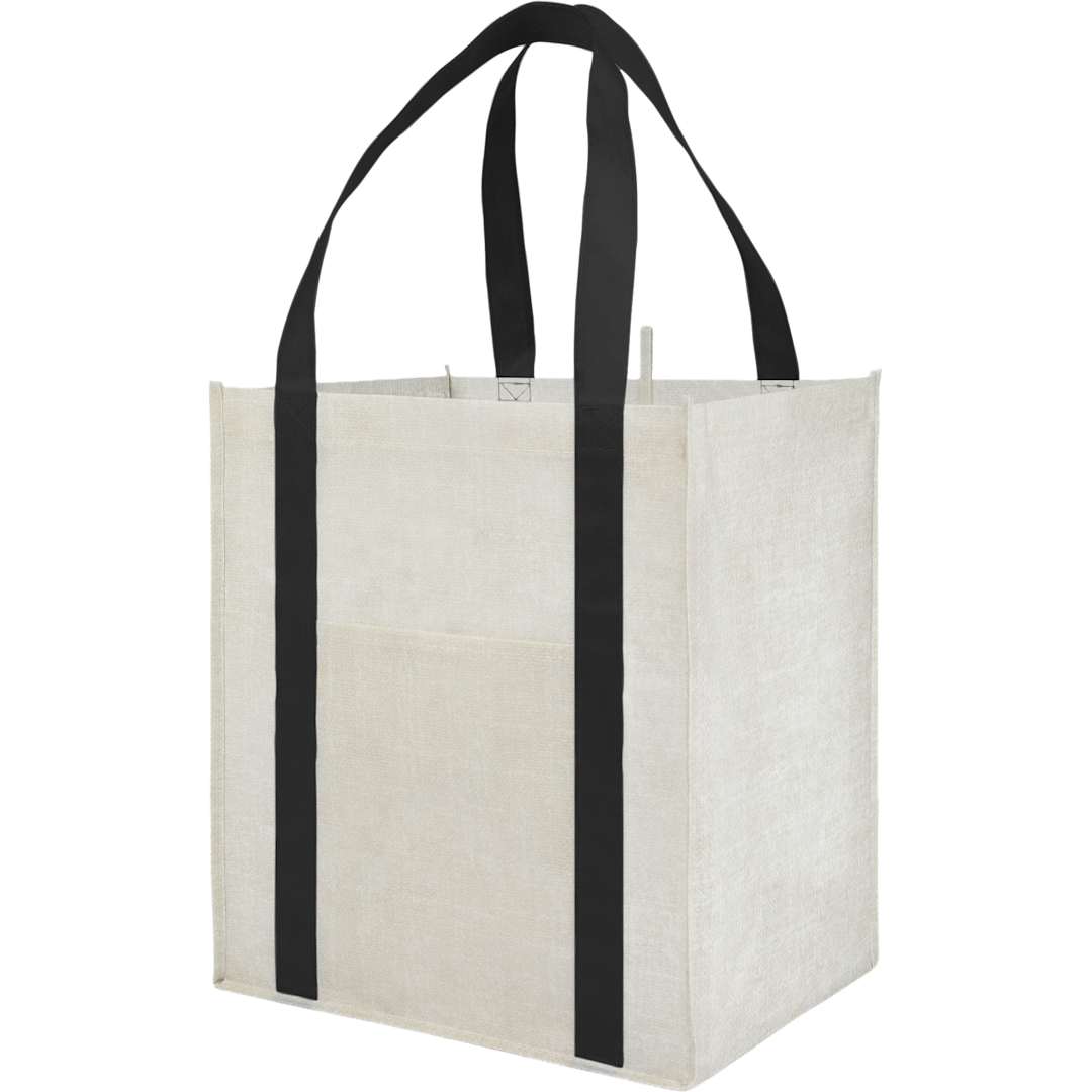 Neptune Recycled Non-Woven Grocery Tote - SM-5213 Black