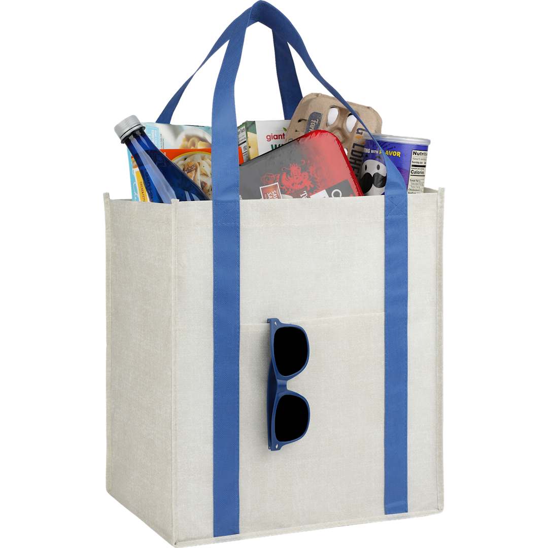 Neptune Recycled Non-Woven Grocery Tote - SM-5213 Blue
